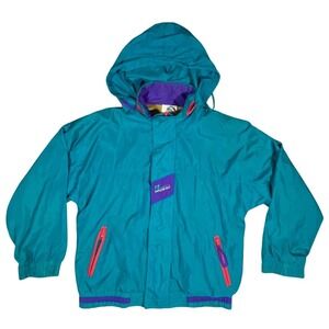 Vintage 90s Chemise Lacoste Windbreaker Jacket Teal Purple Pink L 16-18